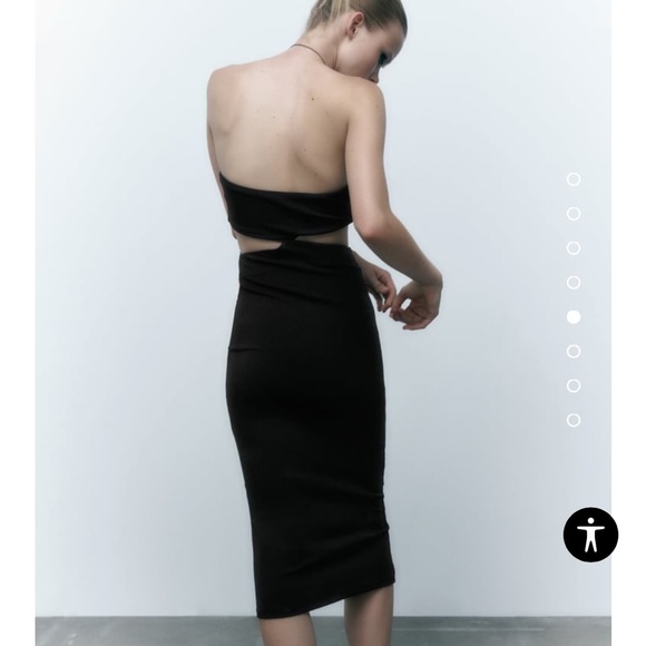 NWT Zara cut out midi dress black - Picture 4 of 7